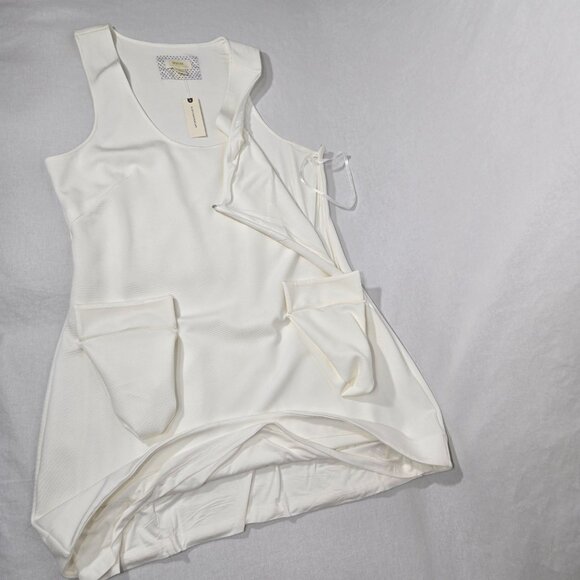 MAEVE by ANTHROPOLOGIE Sirencore Elevated Basic IVORY Texture Mini Dress Size XL - Picture 8 of 17